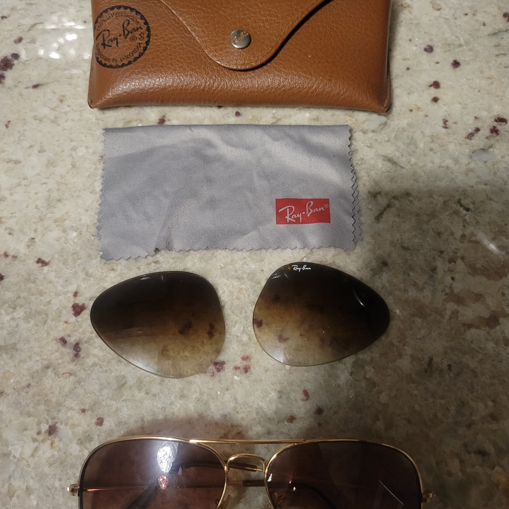 Ray-Ban Gradient Brown Sunglasses with Gold Frame